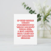 ナース開業医ユーモア…モデリングのキャリア ポストカード (スタンド正面)