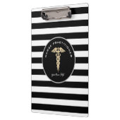 ナース開業医用白黒モノグラム クリップボード (左)