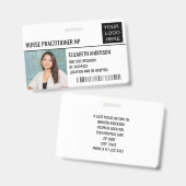 ナース開業医NP写真ID病院ロゴ バッジ (Front & Back)