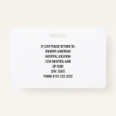 ナース開業医NP写真ID病院ロゴ バッジ (裏面)