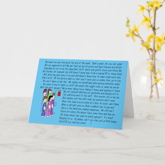 ナース除おもしろい外カード5 カード (黄色い花)