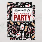 ナース除·売却パーティーブラック 招待状 (正面/裏面)