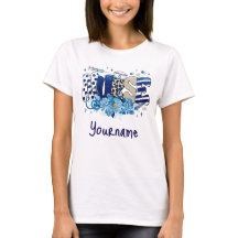 ナース青はっきりした色の動物のパターン、花