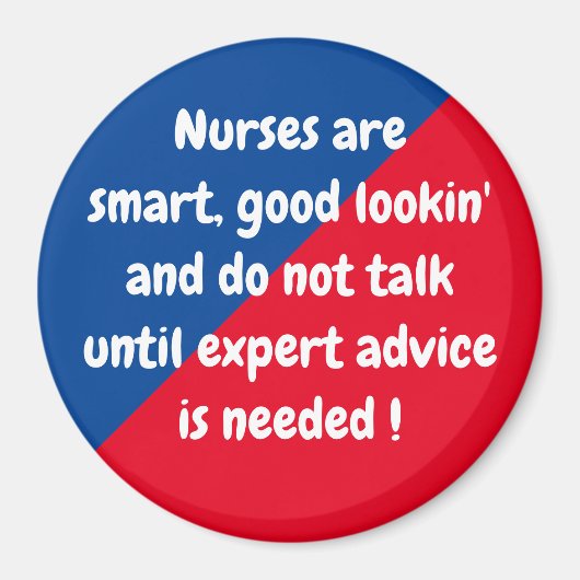 ナース頭が切れるは…おもしろい磁石 マグネット (正面)