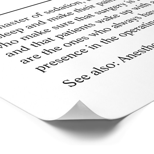 ナース麻酔医パーソナライズされたギフトポスター ポスター (角)