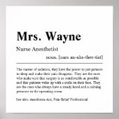 ナース麻酔医パーソナライズされたギフトポスター ポスター (正面)