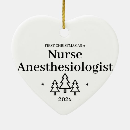 ナース麻酔専門医初めてのクリスマス セラミックオーナメント (裏面)