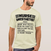 ナース麻酔専門名詞看護専門医おもしろい Tシャツ (正面)