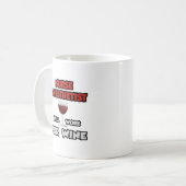 ナース麻酔科医…ワインのために働く コーヒーマグカップ (正面左)