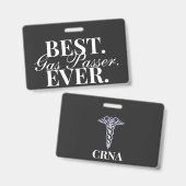 ナース麻酔科最高のガスパッサーエバおもしろいッジ バッジ (正面＆裏面)