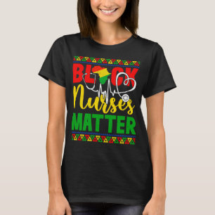 ナース黒人女性魔法アフロメラニンクイーンブラックH Tシャツ