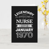 ナース1970年1月50th誕生日ギフト カード (黄色い花)