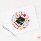 ナース2025年の卒業式クラシックラウンドスティック ラウンドシール (封筒)