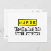 ナース...あなたが愛するであろう最も難しい仕事 ポストカード (正面/裏面)