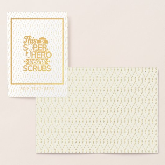 ナース – このスーパーヒーローはスクラブを着用 – 名前を追加 箔カード (ディスプレー)