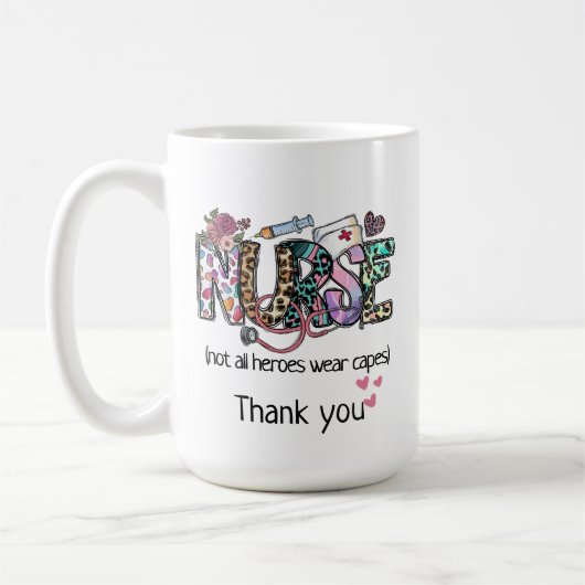 ナース「すべてのヒーローではない衣服キャッ感謝していプ」 コーヒーマグカップ (左)