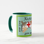 ナース"つらい仕事"ギフトを愛します マグカップ (正面左)