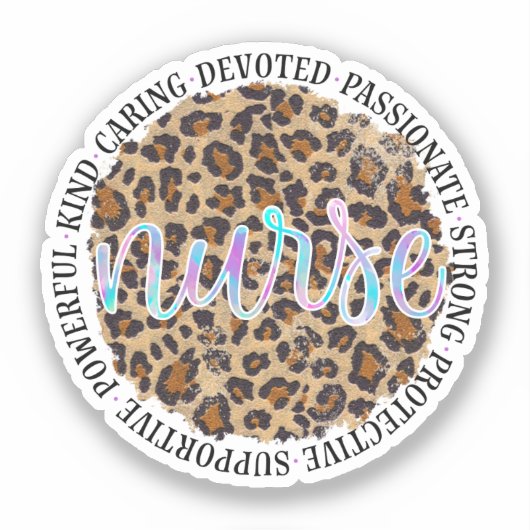 "ナース" & インスパイアの特徴 – Leopard Print シール (正面)
