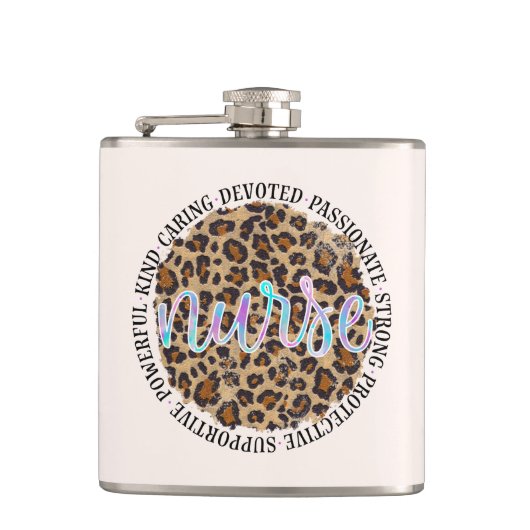 "ナース" & インスパイアの特徴 – Leopard Print フラスク (正面)