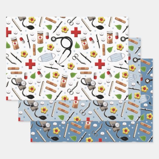 ナース ギフト ラッピングペーパー シート (セット)
