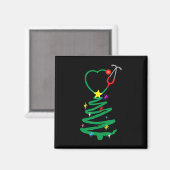 ナース クリスマスツリー 聴診器 看護師 クリスマス スクラブ マグネット (正面/裏面)