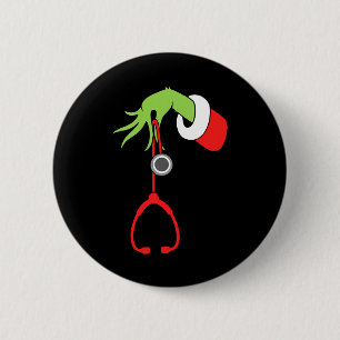 ナース クリスマス ステethoscope 看護師 Xmas パジャマ Pj 缶バッジ