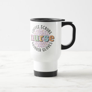 ナース – コーヒー、スクラブ、ゴム手袋 トラベルマグ