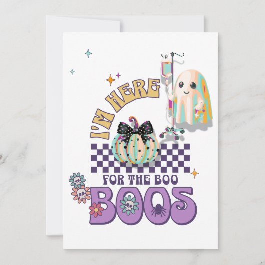 ナース・ゴーストの面白い名言 パンプキン・コケット・カード 招待状 (正面)