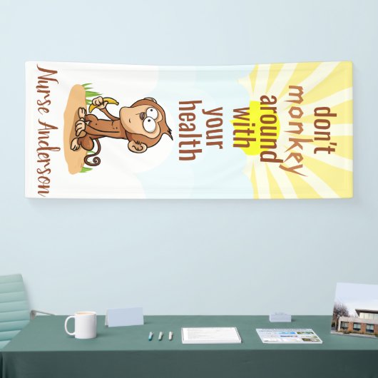 ナース、サルの健康をのまわりにやるなパーソナライズされた; 横断幕 (トレードショー)