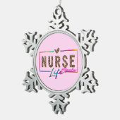 ナース スノーフレークピューターオーナメント (右)