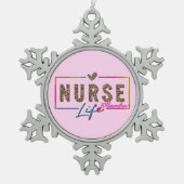 ナース スノーフレークピューターオーナメント (正面)