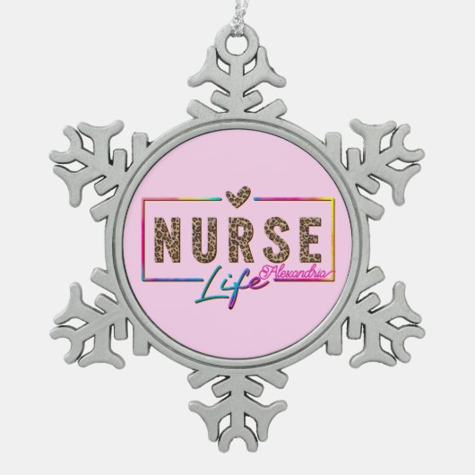 ナース スノーフレークピューターオーナメント (正面)