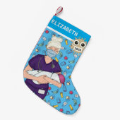 ナース スモールクリスマスストッキング (正面 (吊り時))