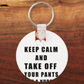 ナース、ズボンを脱ぐ キーホルダー (正面)