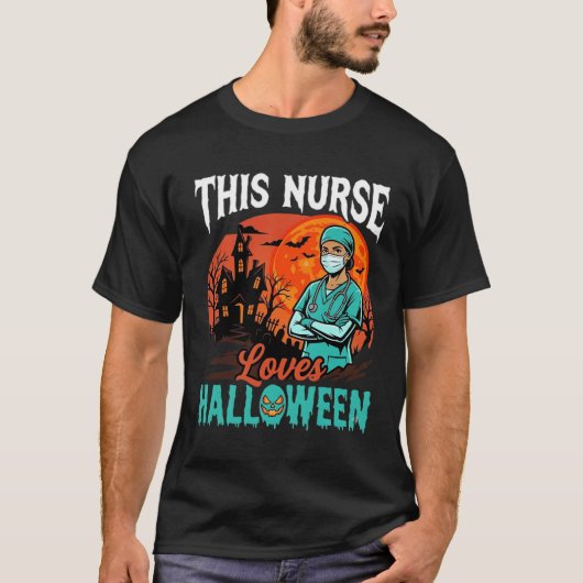 ナース ハロウィン スプーキー ヘルスケア デザイン_1 Tシャツ (正面)