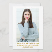 ナース ブルー フローラル 卒業パーティー 招待状 B - 写真裏面 (裏面)