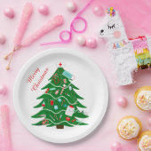 ナース メリークリスマスツリー ペーパープレート (パーティー)