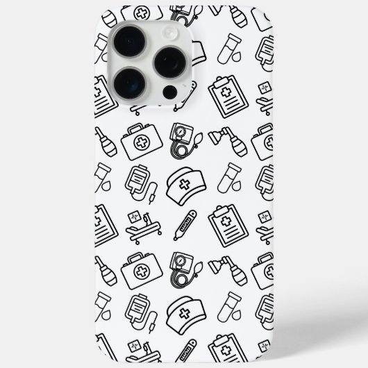ナース ライフ アイコン パターン ケース メイト iPhone ケース Case-Mate iPhoneケース (裏面)