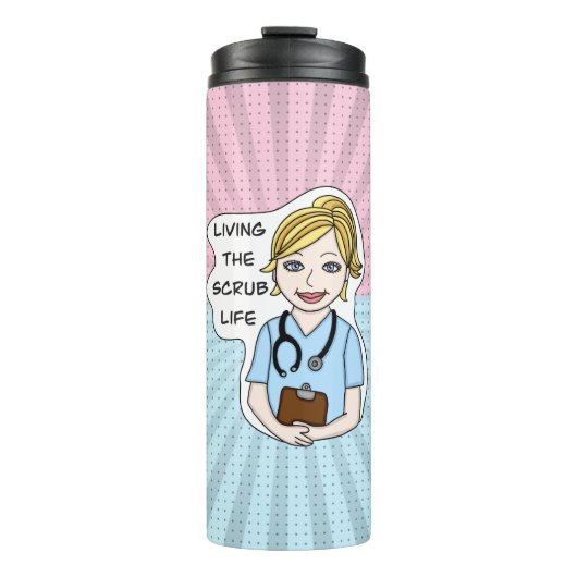 ナース、介護者、医師のためのスクラブ生活を生きる タンブラー (正面)