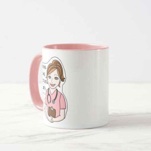 ナース、介護者、医師のためのスクラブ生活を生きる マグカップ (正面左)