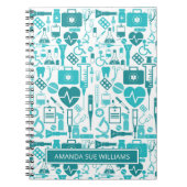 ナース/医学生 – 名前の追加/モノグラム ノートブック (正面)