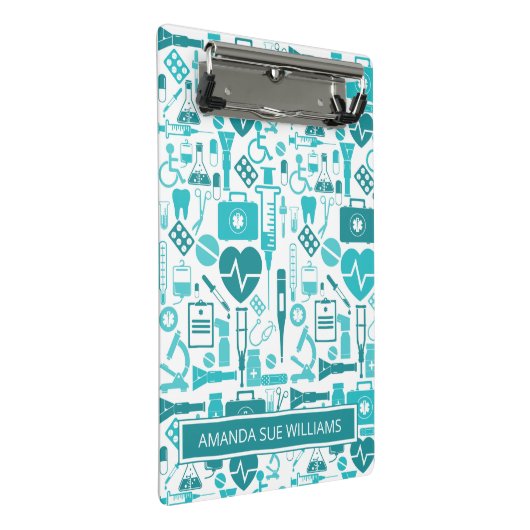 ナース/医学生 – 名前の追加/モノグラム ミニクリップボード (アングル)