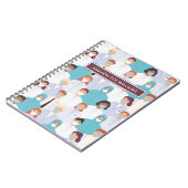 ナース/医学生 – 名前を追加/モノグラム ノートブック (左側)