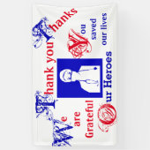 ナース、医師、初動要員に感謝 横断幕 (縦)