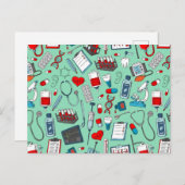 ナース、医師、医療プロフェッショナルをテーマ ポストカード (正面/裏面)