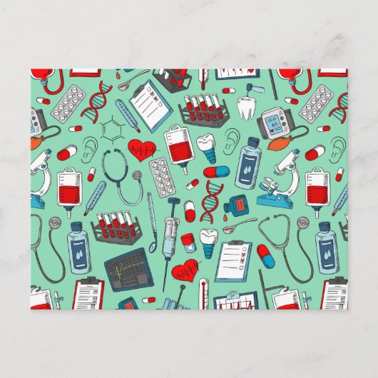 ナース、医師、医療プロフェッショナルをテーマ ポストカード (正面)