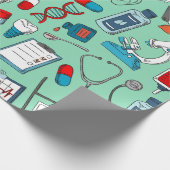 ナース、医師、医療プロフェッショナルをテーマ ラッピングペーパー (角)