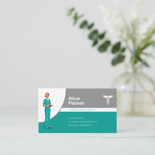 ナース |医療プロフェッショナル 名刺 (スタンド正面)