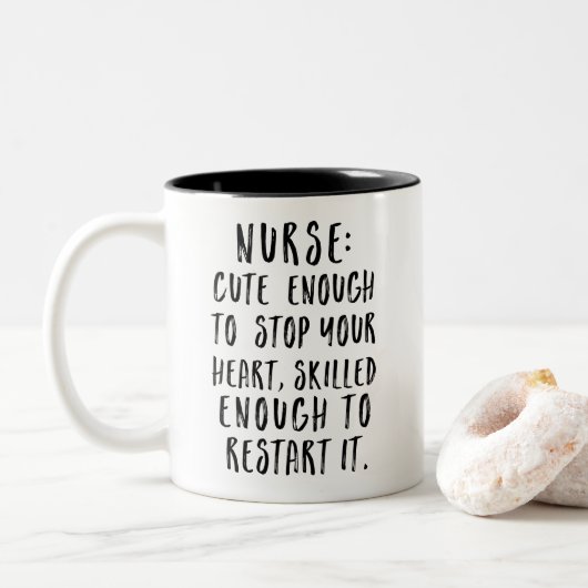 ナース:可愛ストップいハート コーヒーマグカップ (ドーナツ)