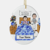 ナース-女性、大人女性の患者 セラミックオーナメント (右)